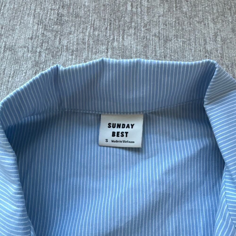 Aritzia Blue Striped Polo Top - Picture 2 of 5